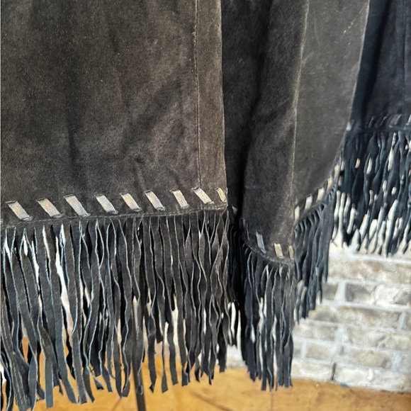 🔥 Bob Mackie Wearable Art 3X Suede Fringe Poncho – Boho Western Style 🔥 - Picture 6 of 9